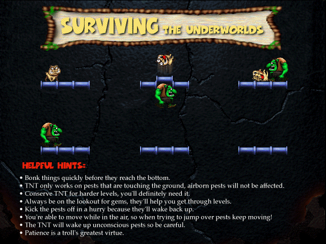 Original Bonkheads instruction screen